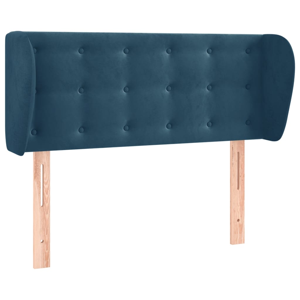 Kopfteil mit Ohren Dunkelblau 83x23x78/88 cm Samt